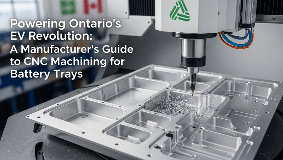 EV battery tray manufacturing, CNC machining Ontario, 5-axis CNC for aluminum, automotive CNC machining Canada, Battery Valley manufacturing solutions, CNC for EV components, precision aluminum machining, XproCNC 5-axis, CNC machine for sale Canada, Ontario EV supply chain