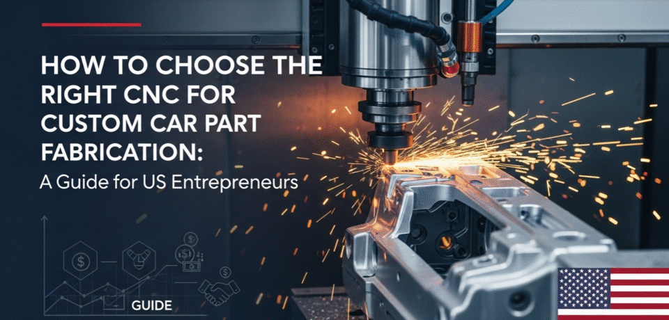 CNC machine fabricating custom car parts