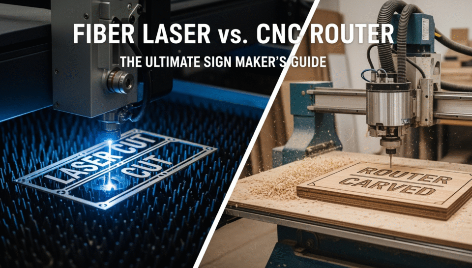 Fiber Laser vs. CNC Router The Ultimate Sign Maker's Guide Fiber Laser vs. CNC Router The Ultimate Sign Maker's Guide