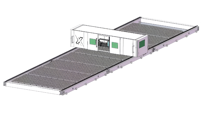 Large Open Table With Close Cutting Section Laser Cutting Machine Nova