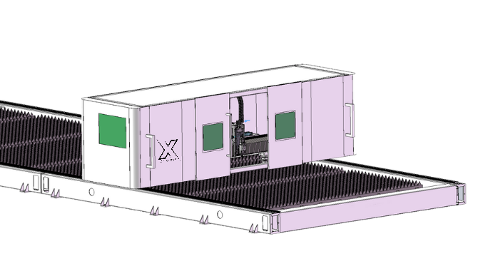 Large Open Table With Close Cutting Section Laser Cutting Machine Nova