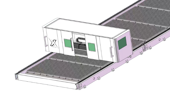 Large Open Table With Close Cutting Section Laser Cutting Machine Nova